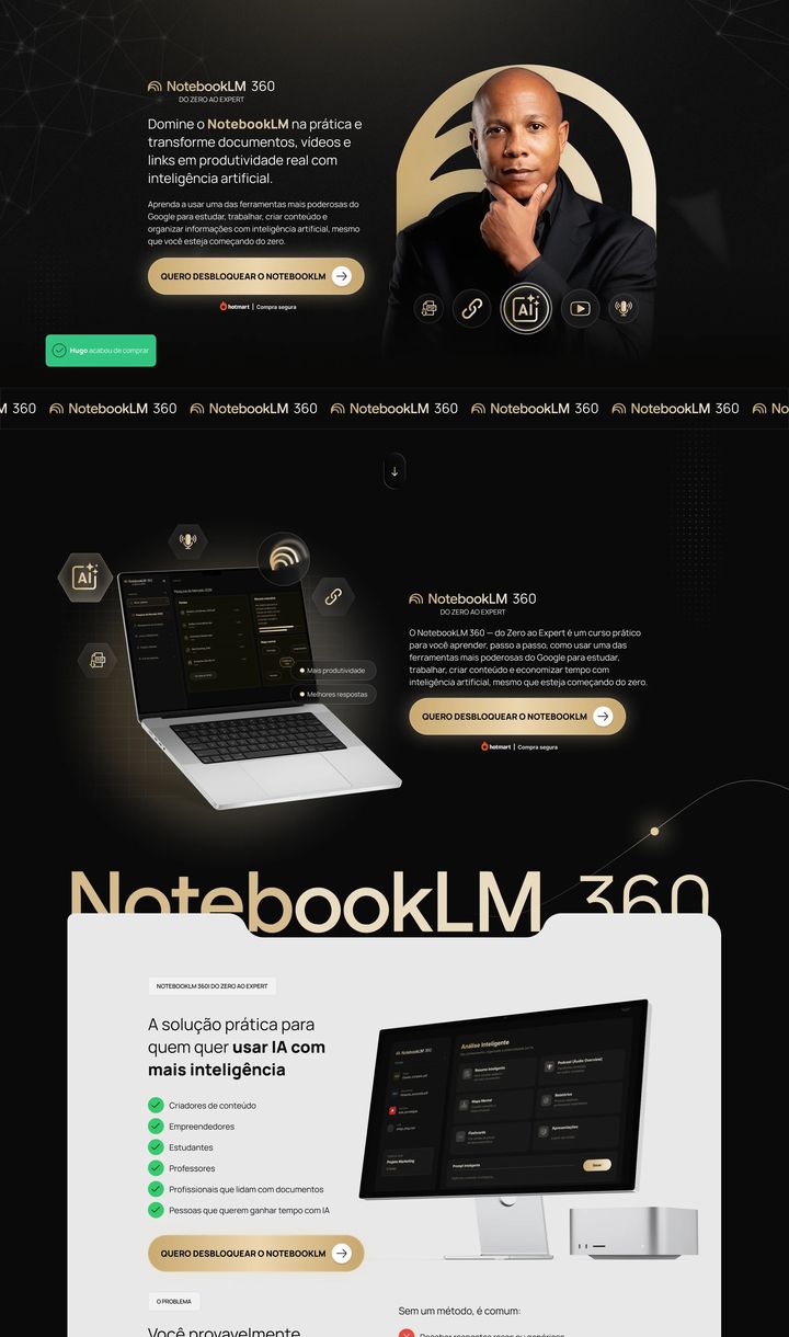 Landing page NotebookLM 360