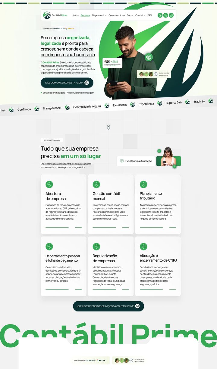 Landing page Contábil Prime