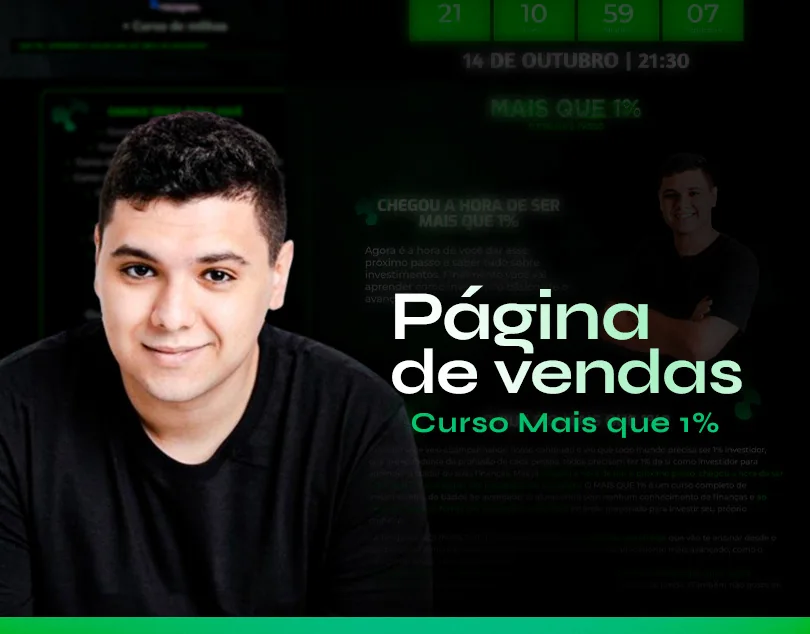 Mais que 1% · Página de vendas para curso de investimentos