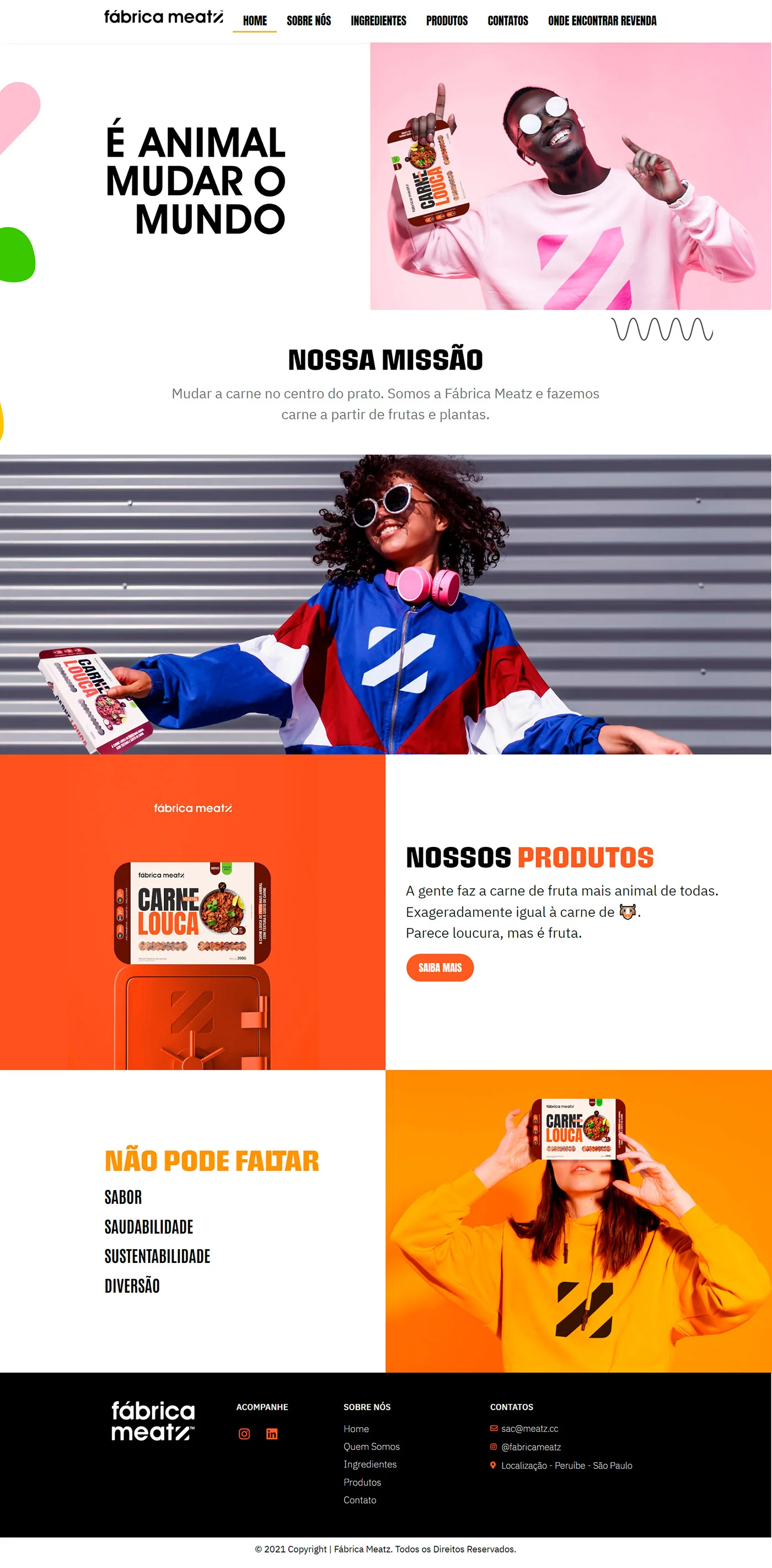 Fábrica Meatz · Site para alimentos à base de plantas