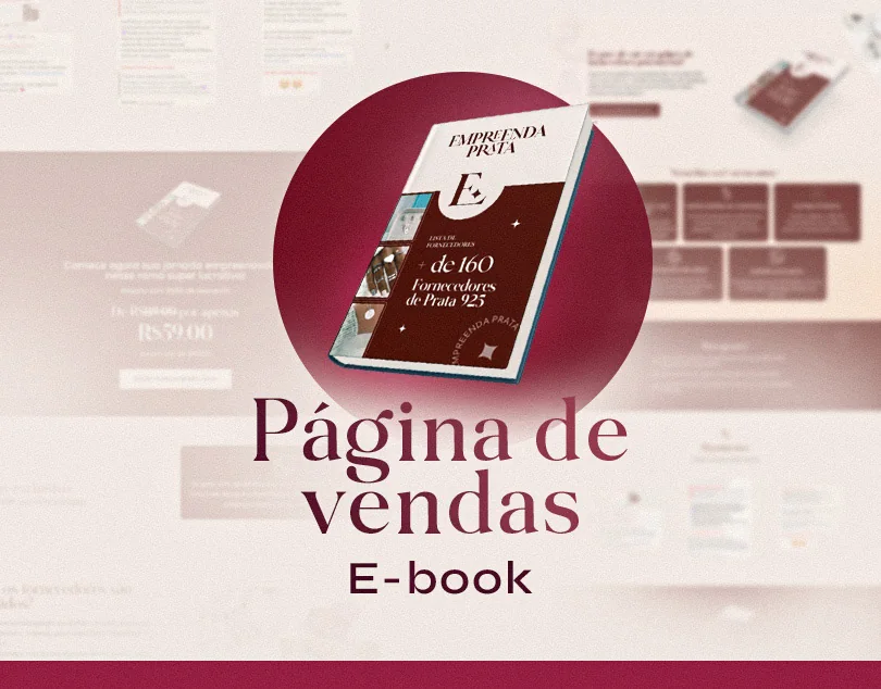 Guia de fornecedores de prata 925 · Página de vendas para e-book para joalheria