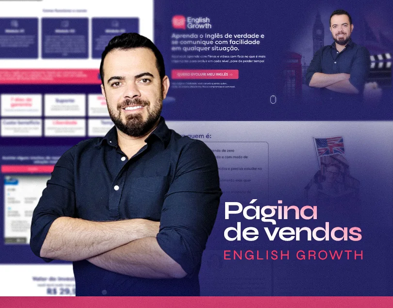 English Growth · Página de vendas para curso de inglês