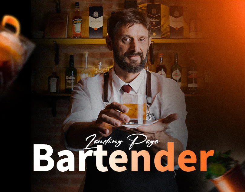Curso de bartender · Página de vendas para curso de bartender