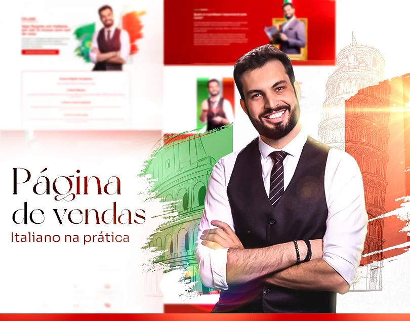 Italiano na prática · Página de vendas para curso de italiano