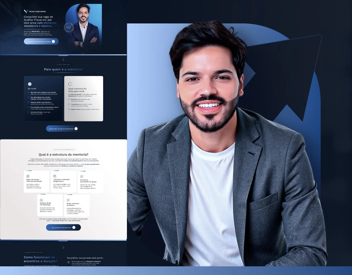 Vetor Concursos · Página de vendas para mentoria para concursos
