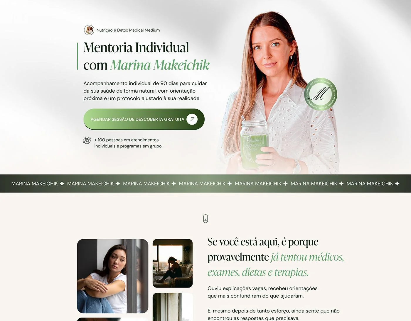 Mentoria para nutricionistas · Página de vendas para mentoria