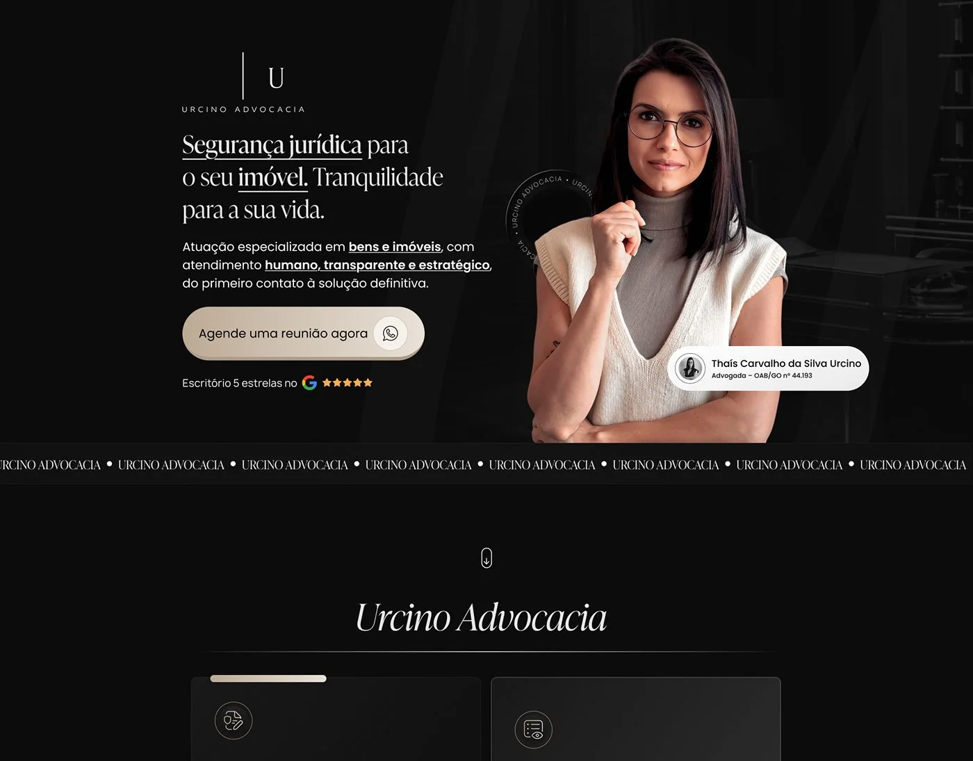 Urcino Advocacia · Página de vendas para direito imobiliário