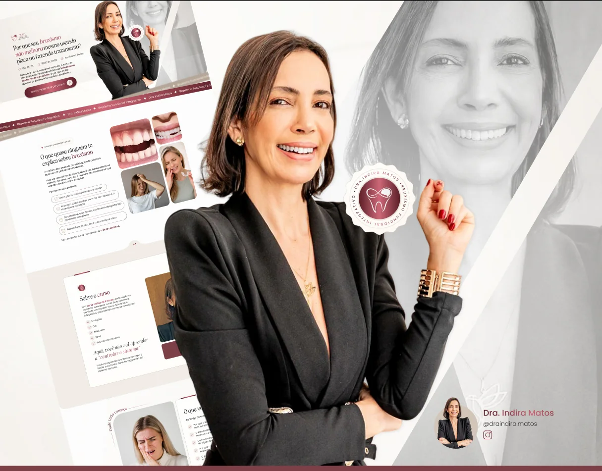 Dra. Indira Matos · Landing page para curso para dentistas
