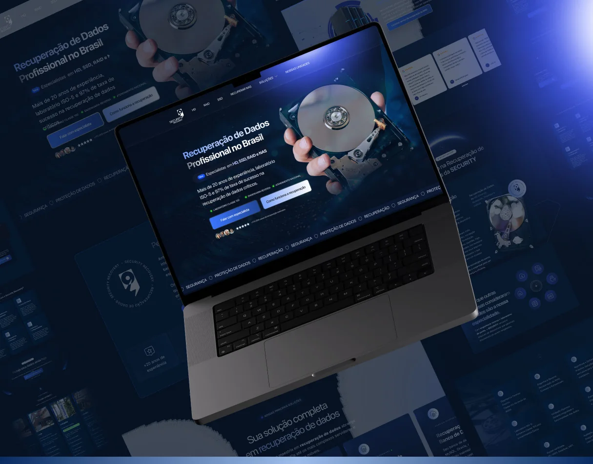 Security Recovery · Landing page para recuperação de dados