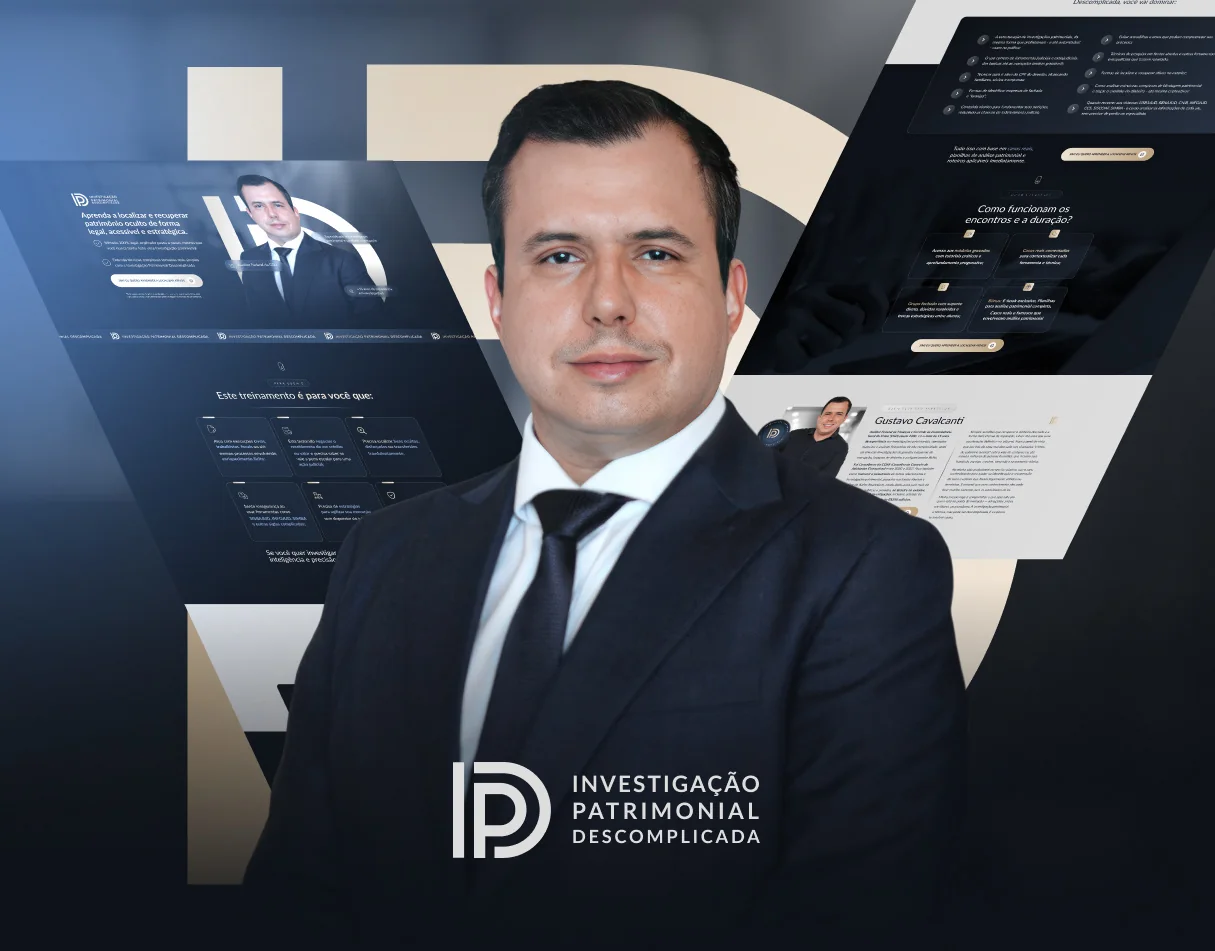 Investigação Patrimonial Descomplicada · Página de vendas para curso de investigação patrimonial