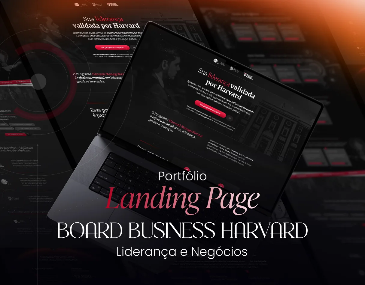 Board Harvard Business · Página de vendas para certificação em liderança