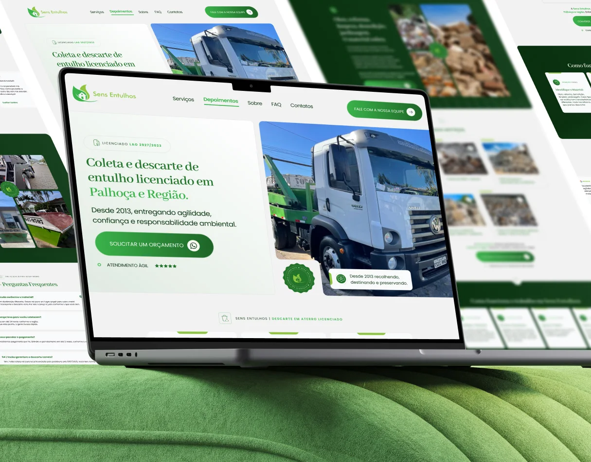 Sens Entulhos · Landing page para coleta de entulho