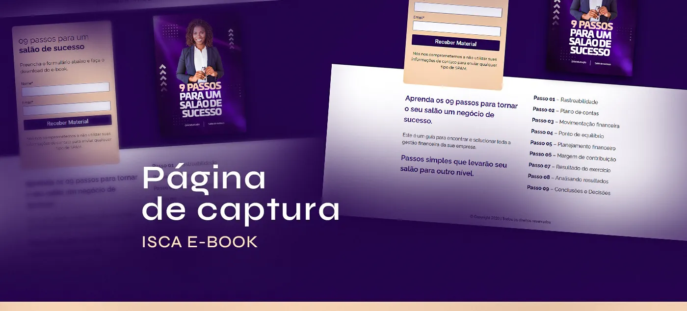 Salão de sucesso, Página de captura para e-book para salões, página completa
