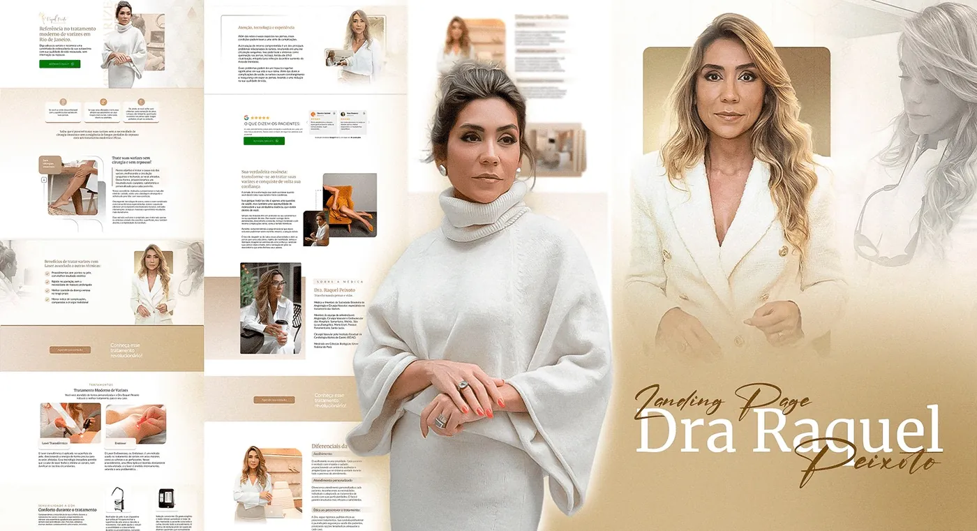 Dra. Raquel Peixoto, Landing page para medicina, página completa