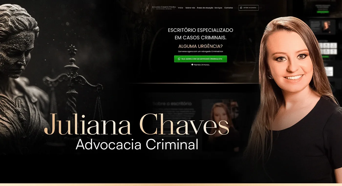 Juliana Chaves Vieira, Landing page para advocacia criminal, página completa