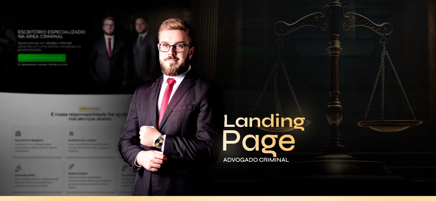 Advogado criminal, Landing page para advocacia criminal, página completa