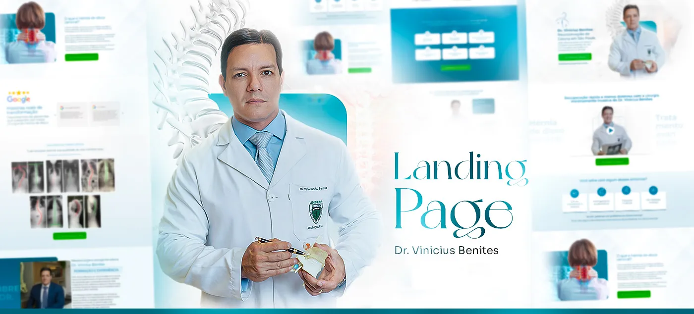 Dr. Vinicius Benites, Landing page para hérnia de disco, página completa