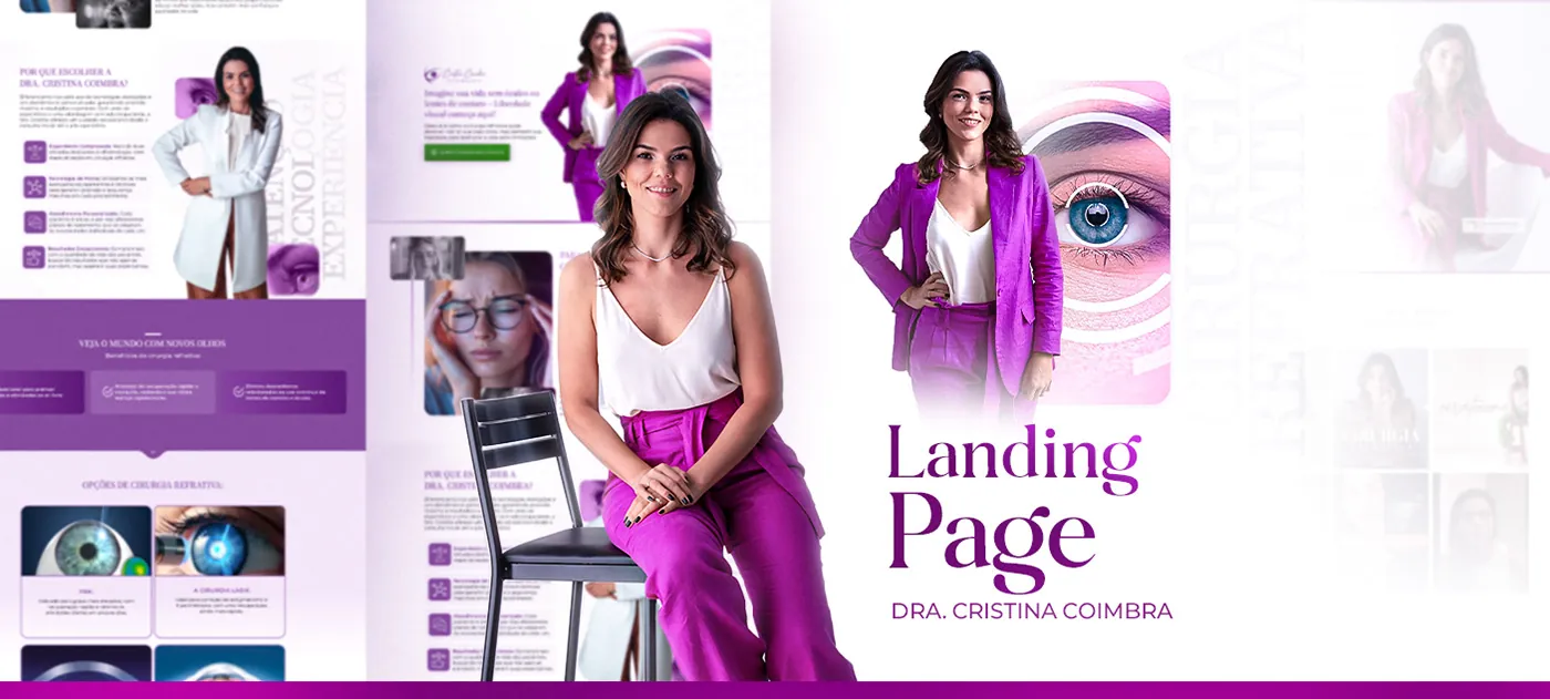 Dra. Cristina Coimbra, Landing page para oftalmologia, página completa