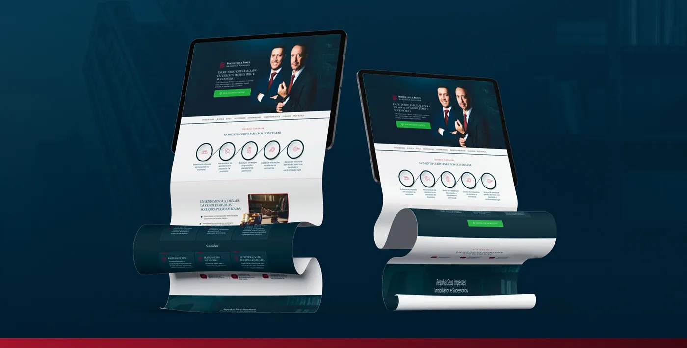 Bortoluzzi e Braun, Landing page para advocacia, página completa