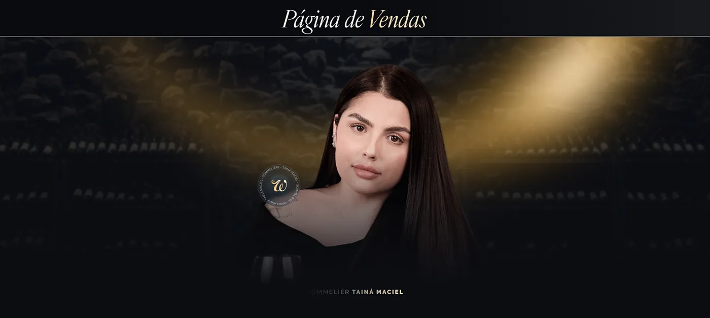 Taína Maciel, Página de vendas para sommelier de vinhos, página completa