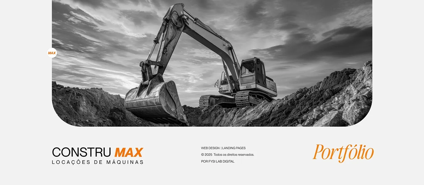 Constru Max, Landing page para locação de máquinas, página completa