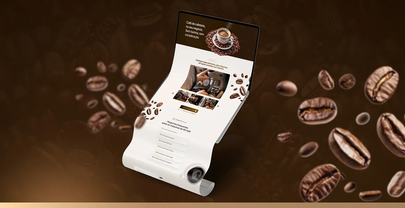 AS Café, Landing page para máquinas de café, página completa