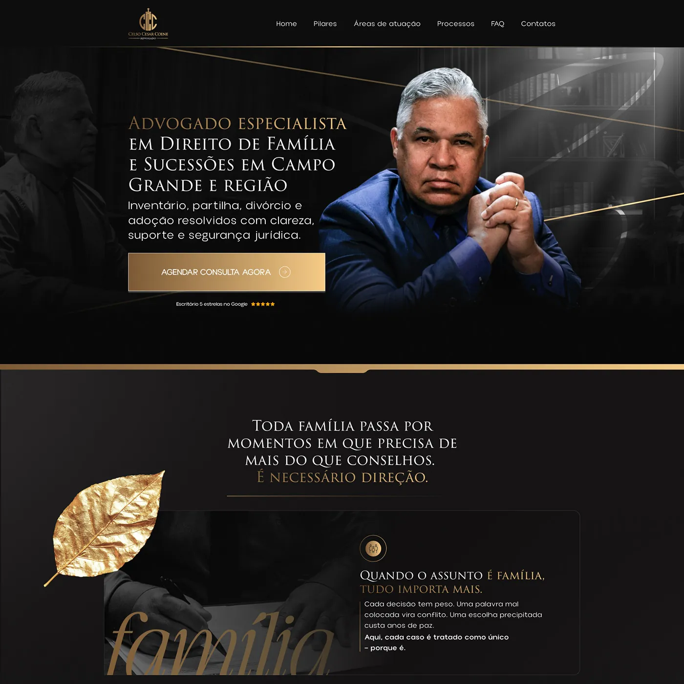 Advogado de família, Landing page para direito de família, página completa