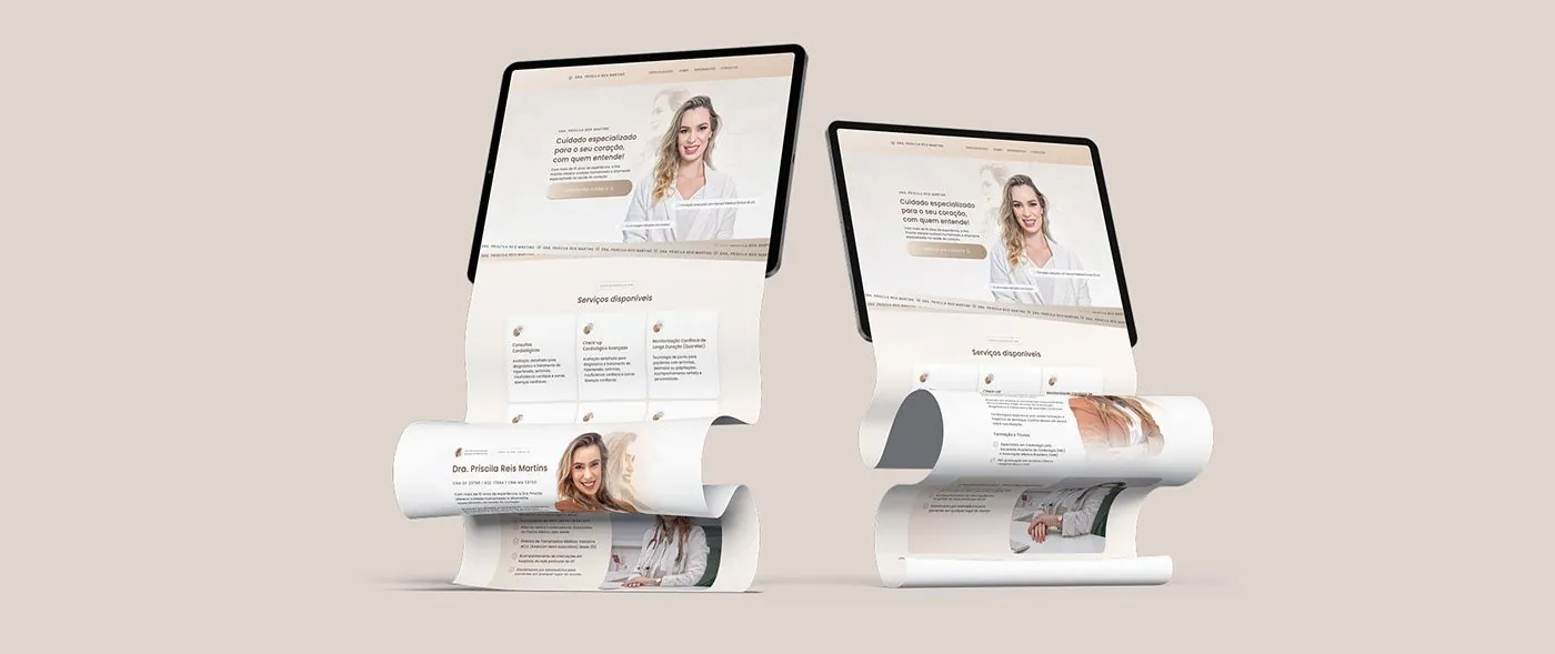 Dra. Priscila Reis Martins, Landing page para cardiologia, página completa