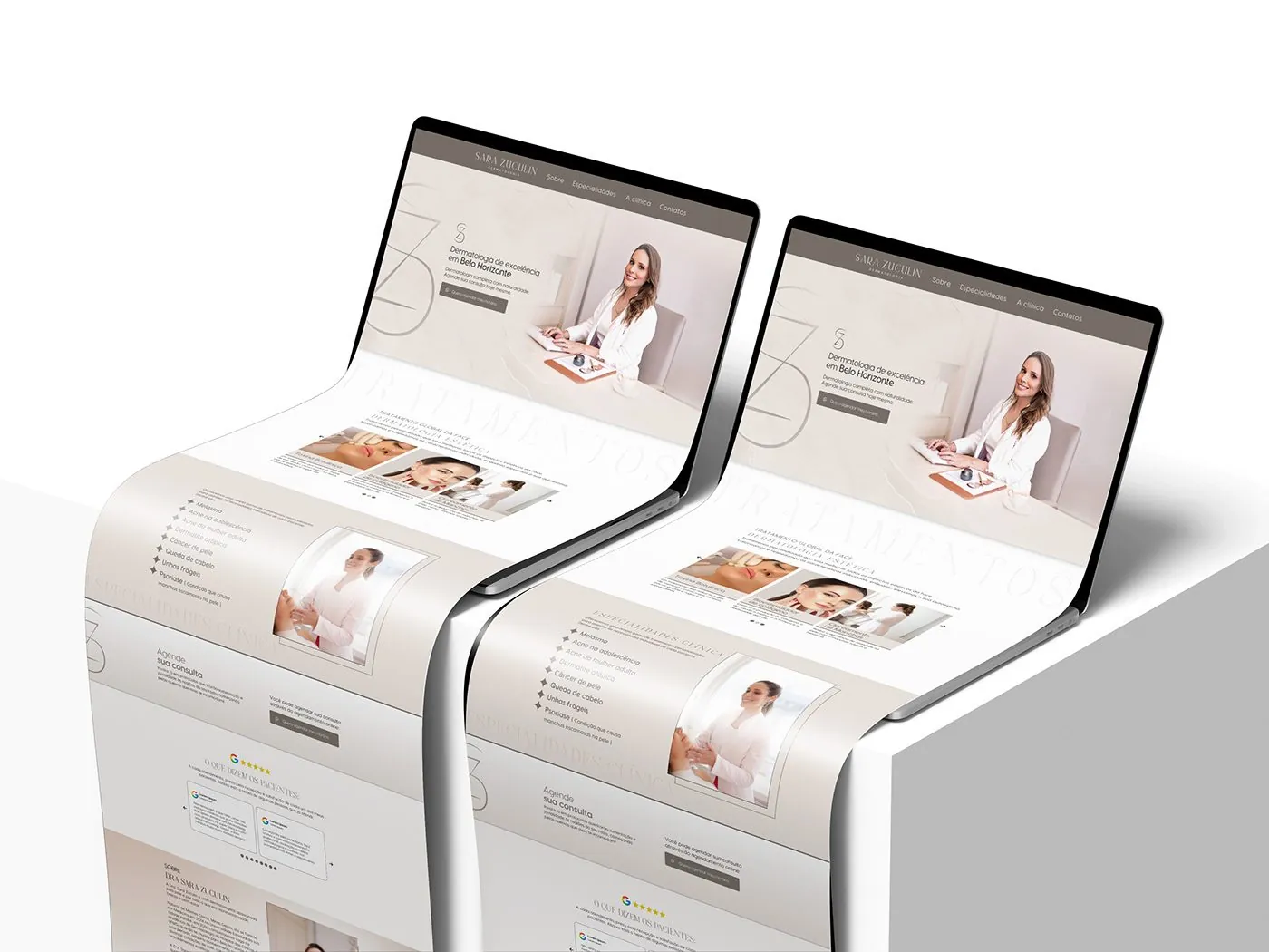 Sara Zuculin, Landing page para dermatologia, página completa