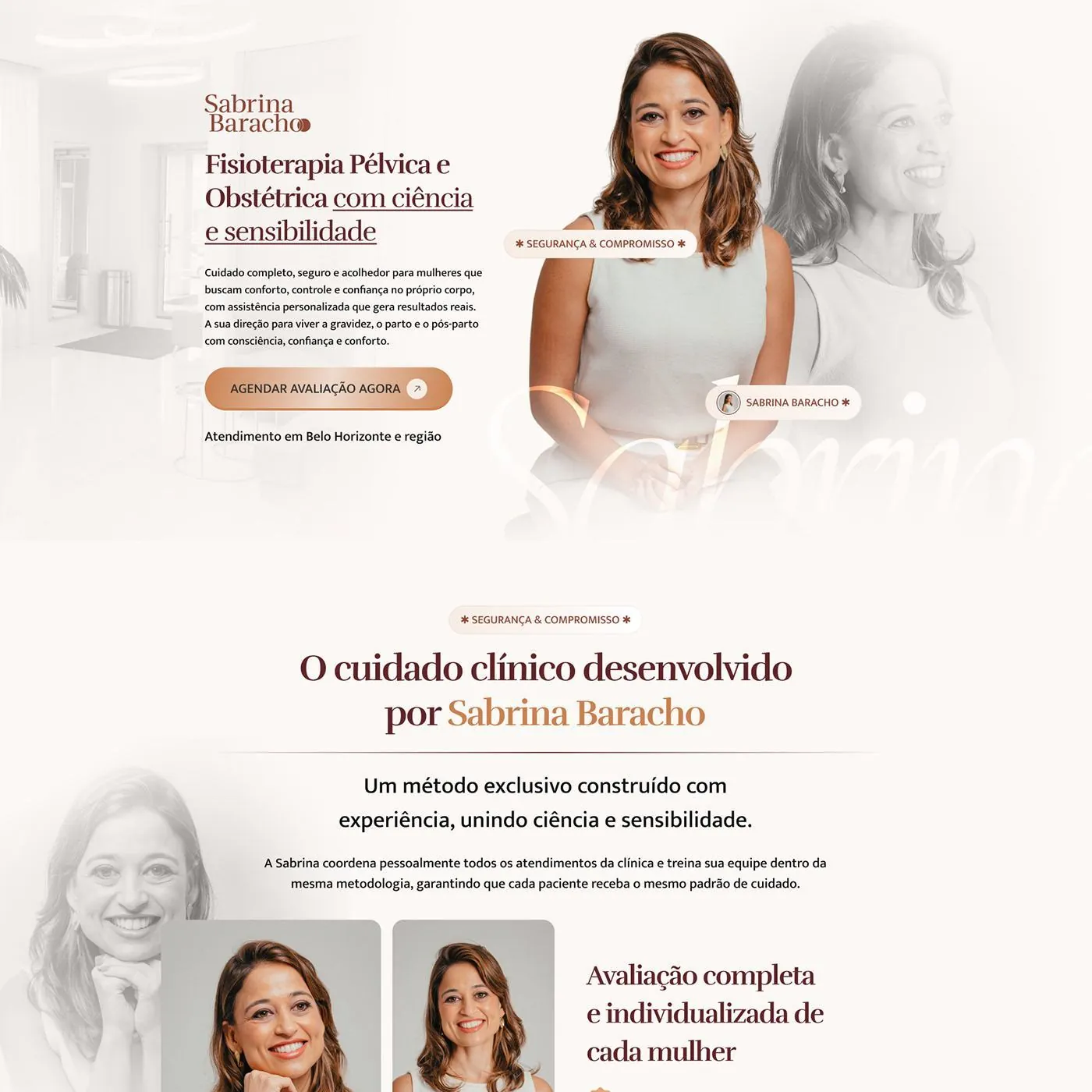 Sabrina Baracho, Landing page para fisioterapia, página completa
