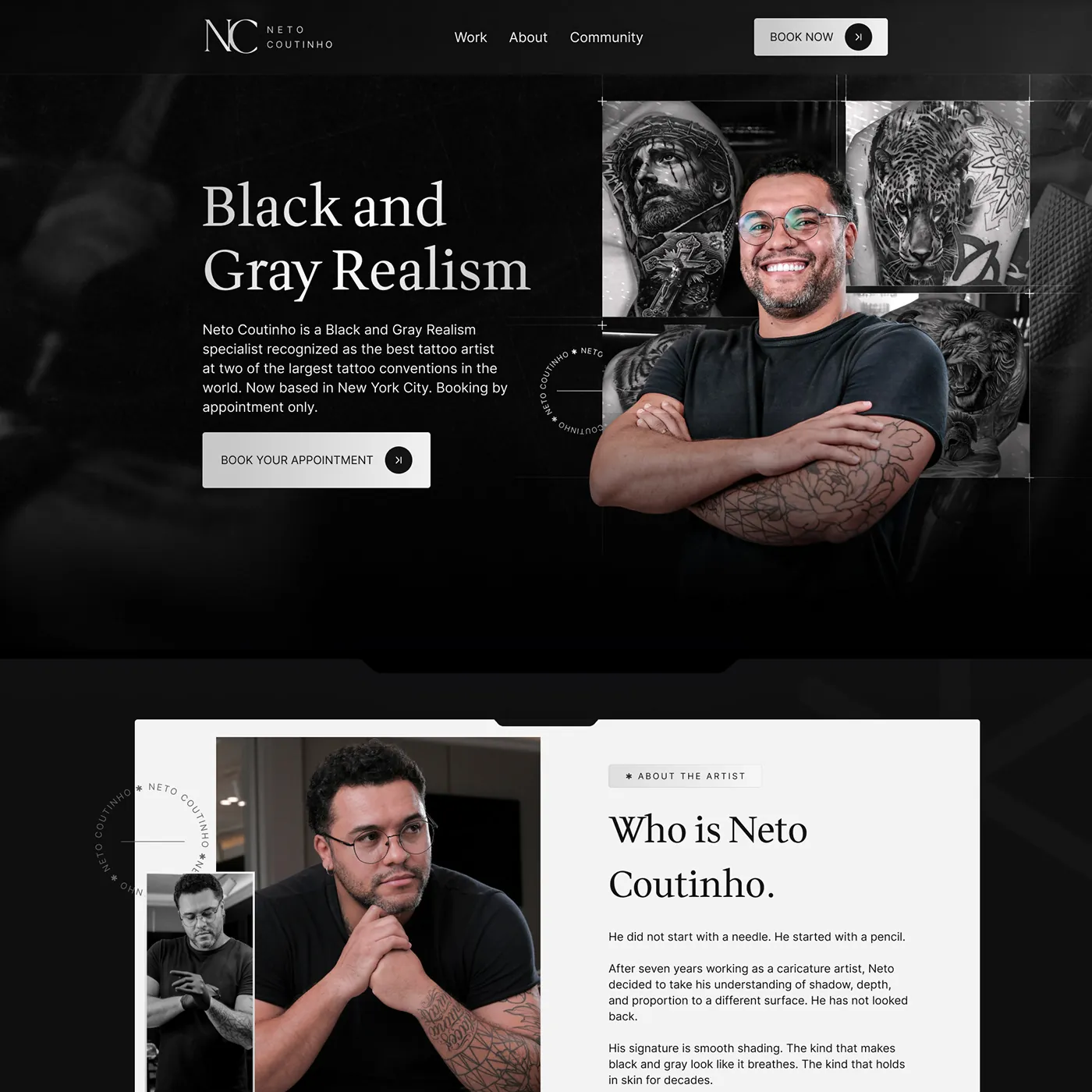 Neto Coutinho, Página de vendas para tatuagem, página completa