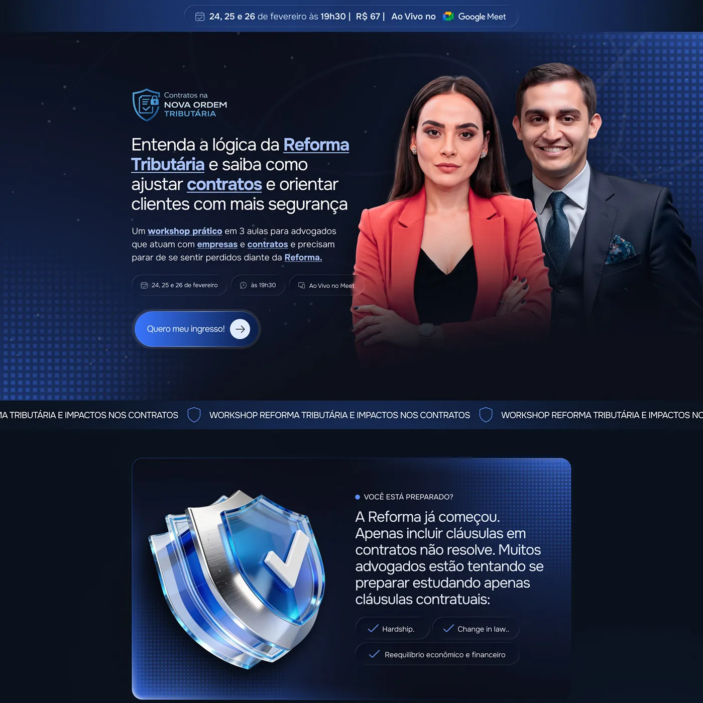Contratos na Nova Ordem, Página de lançamento para workshop para advogados, página completa