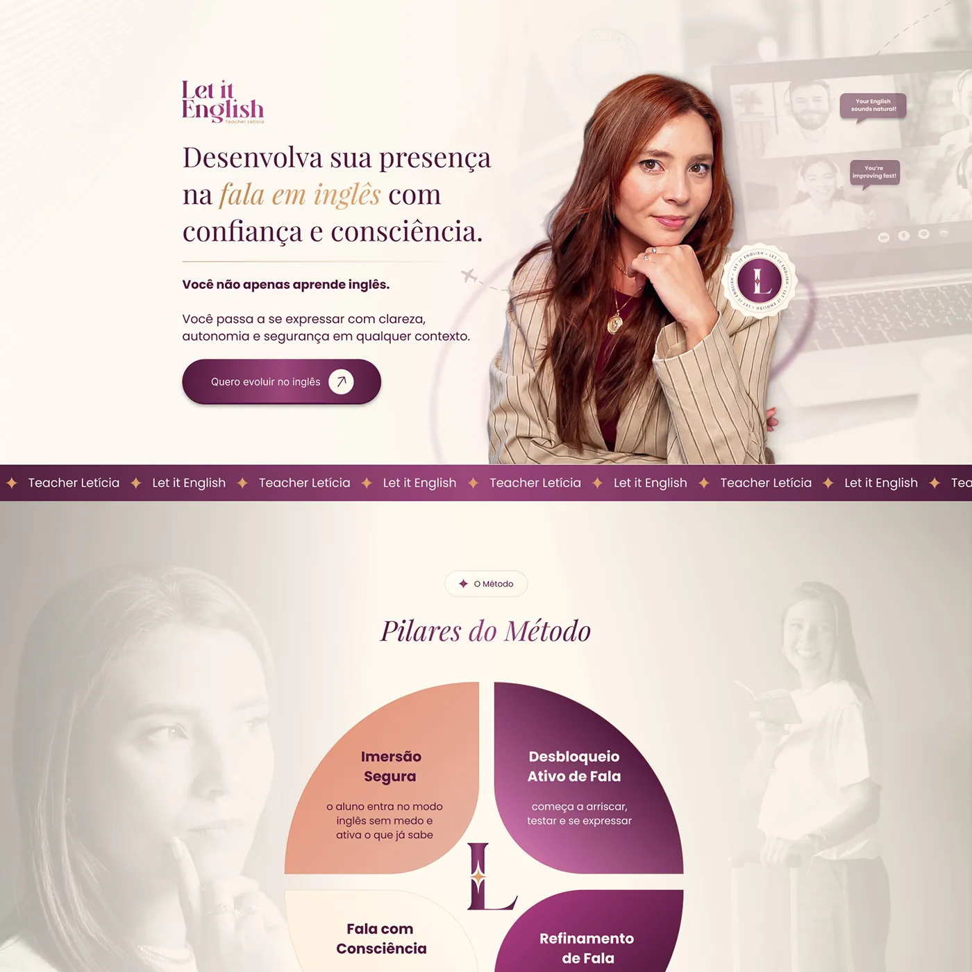 Letícia Rodrigues, Link da bio para professora de inglês, página completa