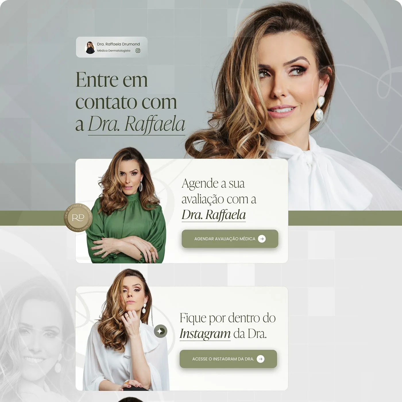 Dra. Raffaela Drumond, Link da bio para dermatologia, página completa