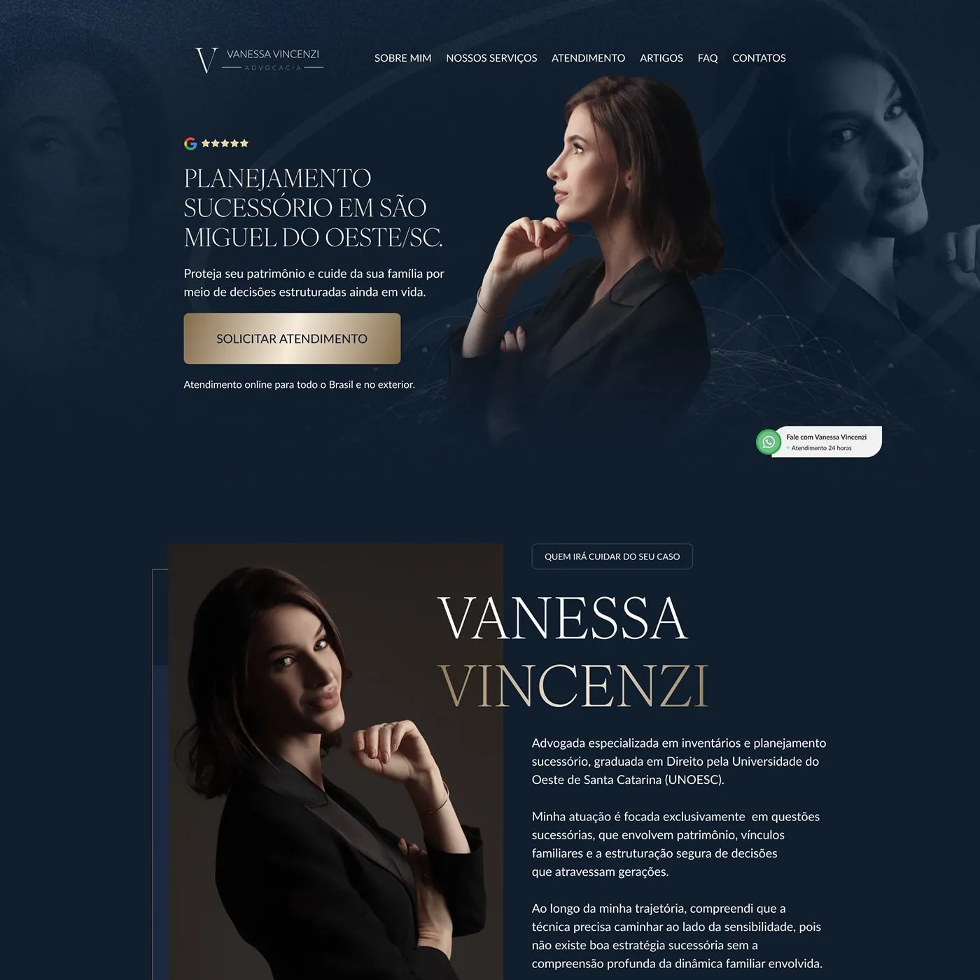Vanessa Vincenzi, Página de vendas para planejamento sucessório, página completa